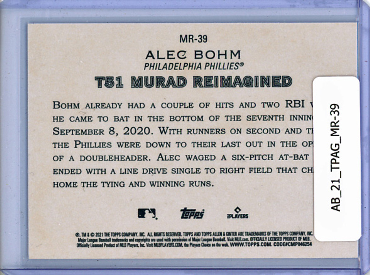 Alec Bohm 2021 Allen & Ginter, T51 Murad Reimagined #MR-39
