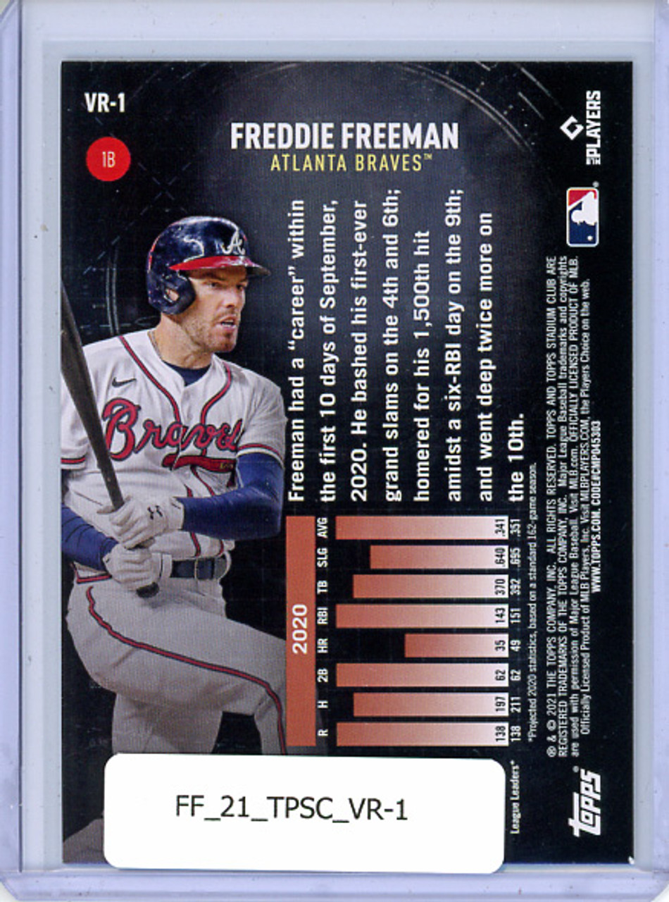 Freddie Freeman 2021 Stadium Club, Virtual Reality #VR-1