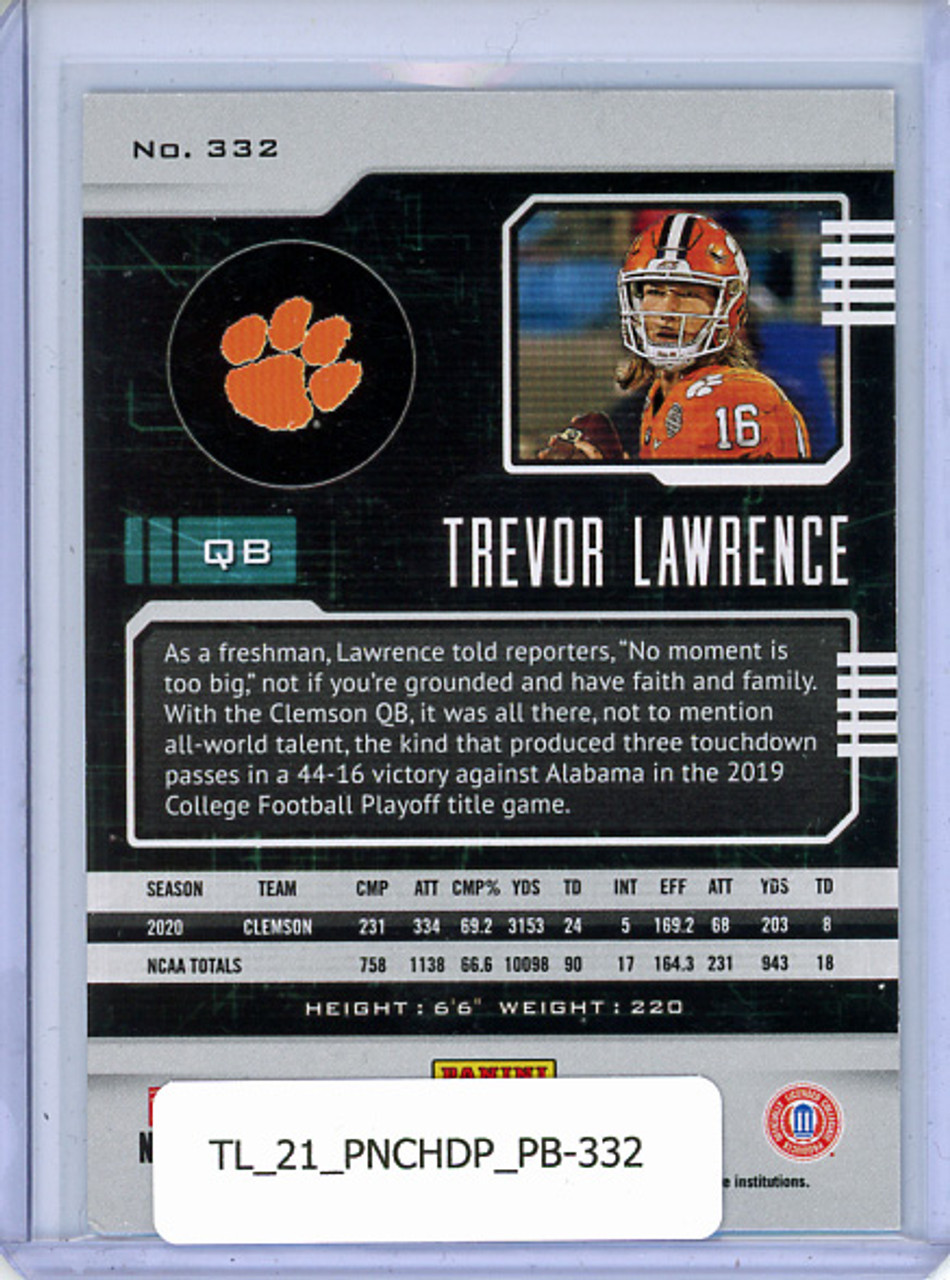 Trevor Lawrence 2021 Chronicles Draft Picks, Playbook #332