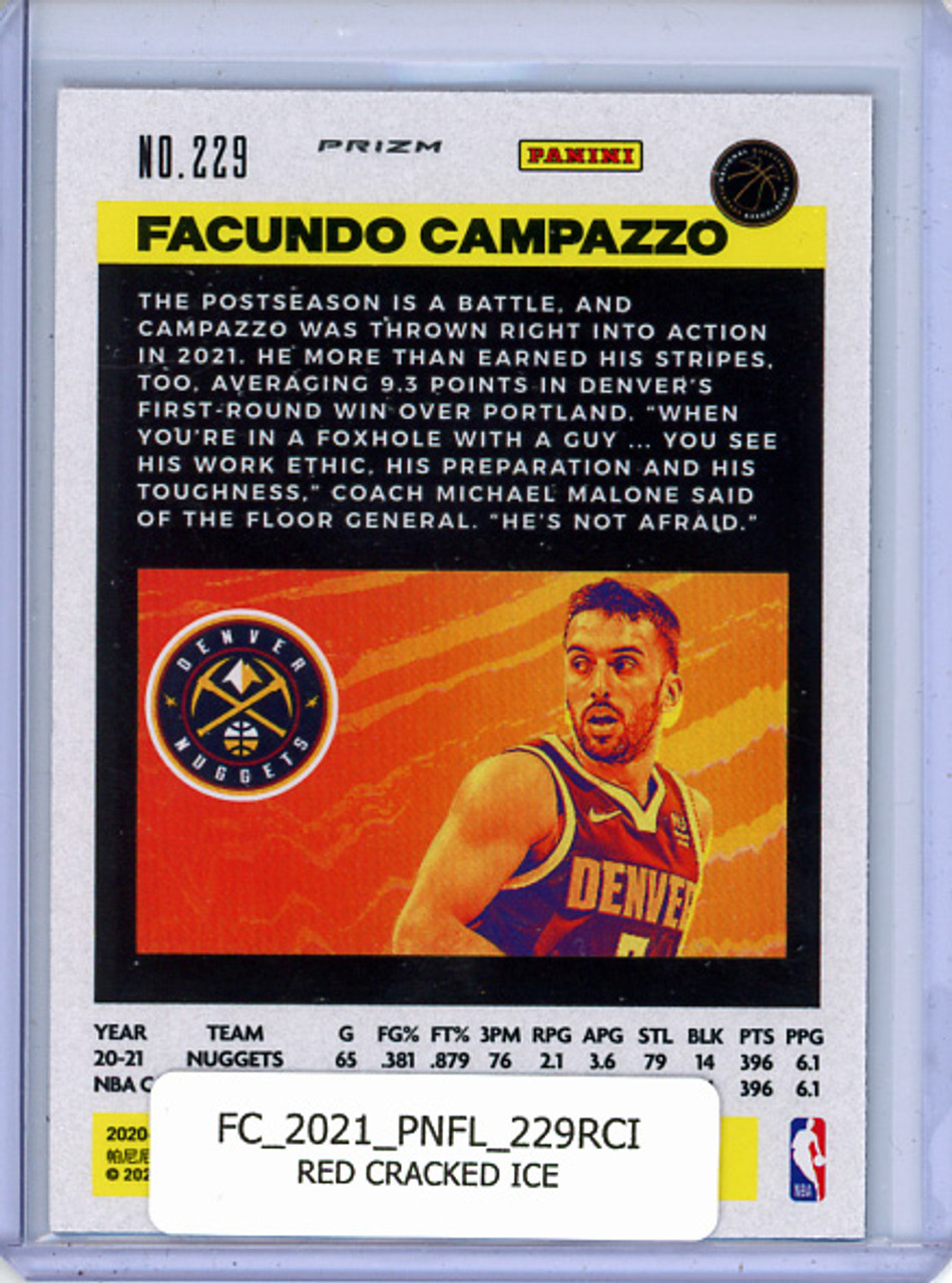 Facundo Campazzo 2020-21 Flux #229 Red Cracked Ice