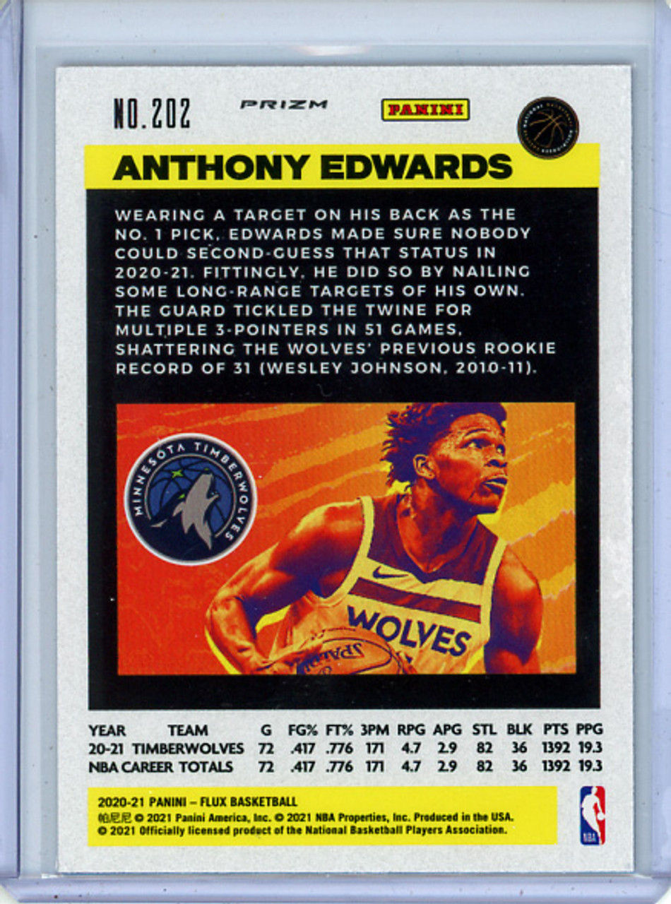 Anthony Edwards 2020-21 Flux #202 Red Cracked Ice (1)