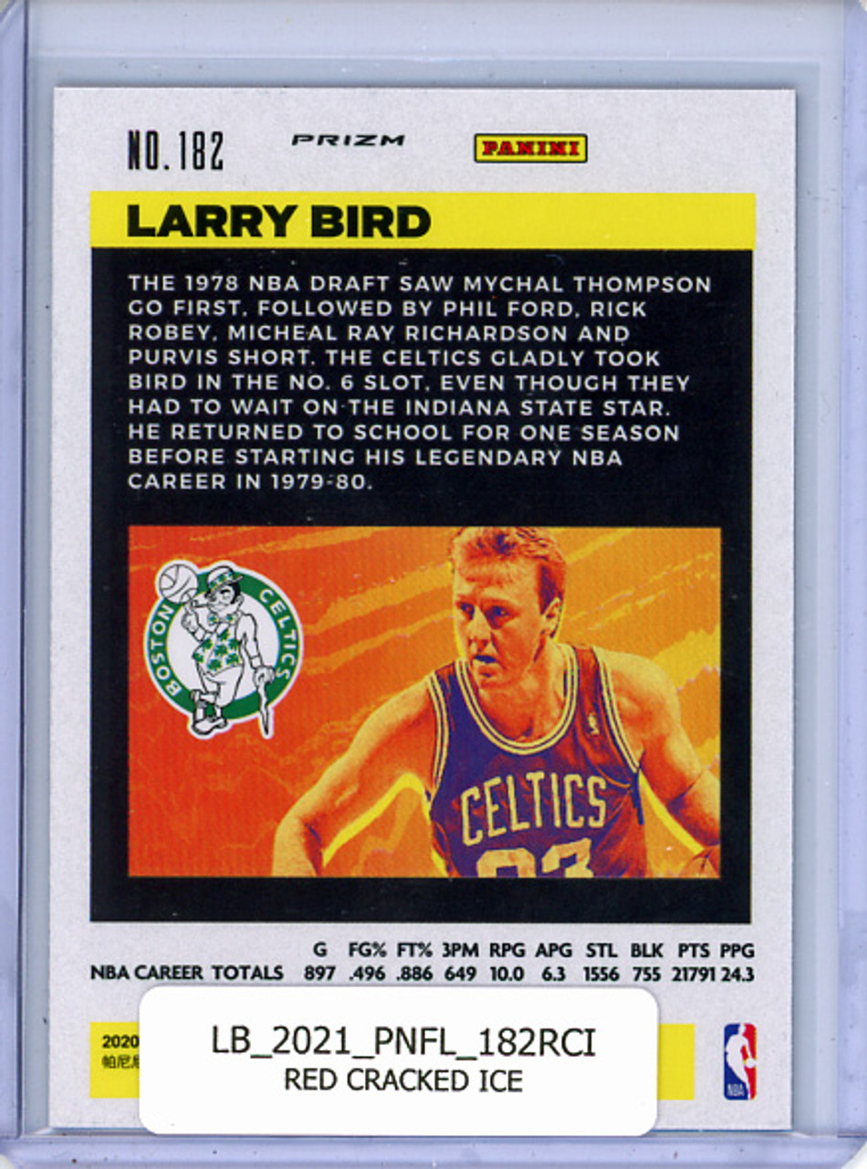 Larry Bird 2020-21 Flux #182 Red Cracked Ice