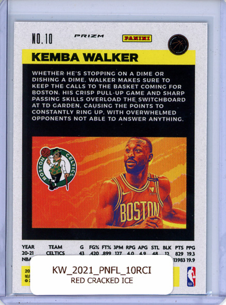 Kemba Walker 2020-21 Flux #10 Red Cracked Ice