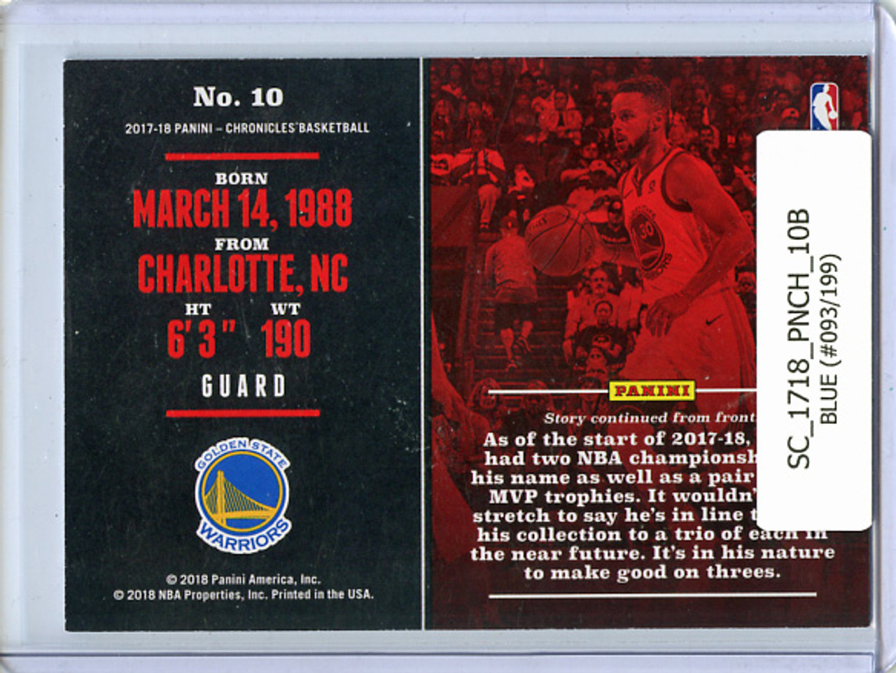 Stephen Curry 2017-18 Chronicles #10 Blue (#093/199)