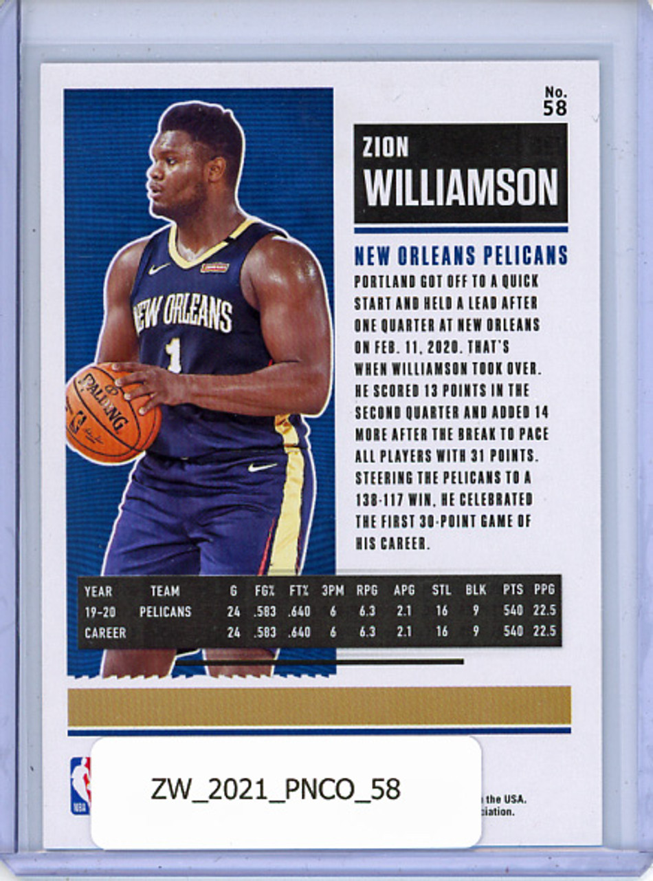 Zion Williamson 2020-21 Contenders #58