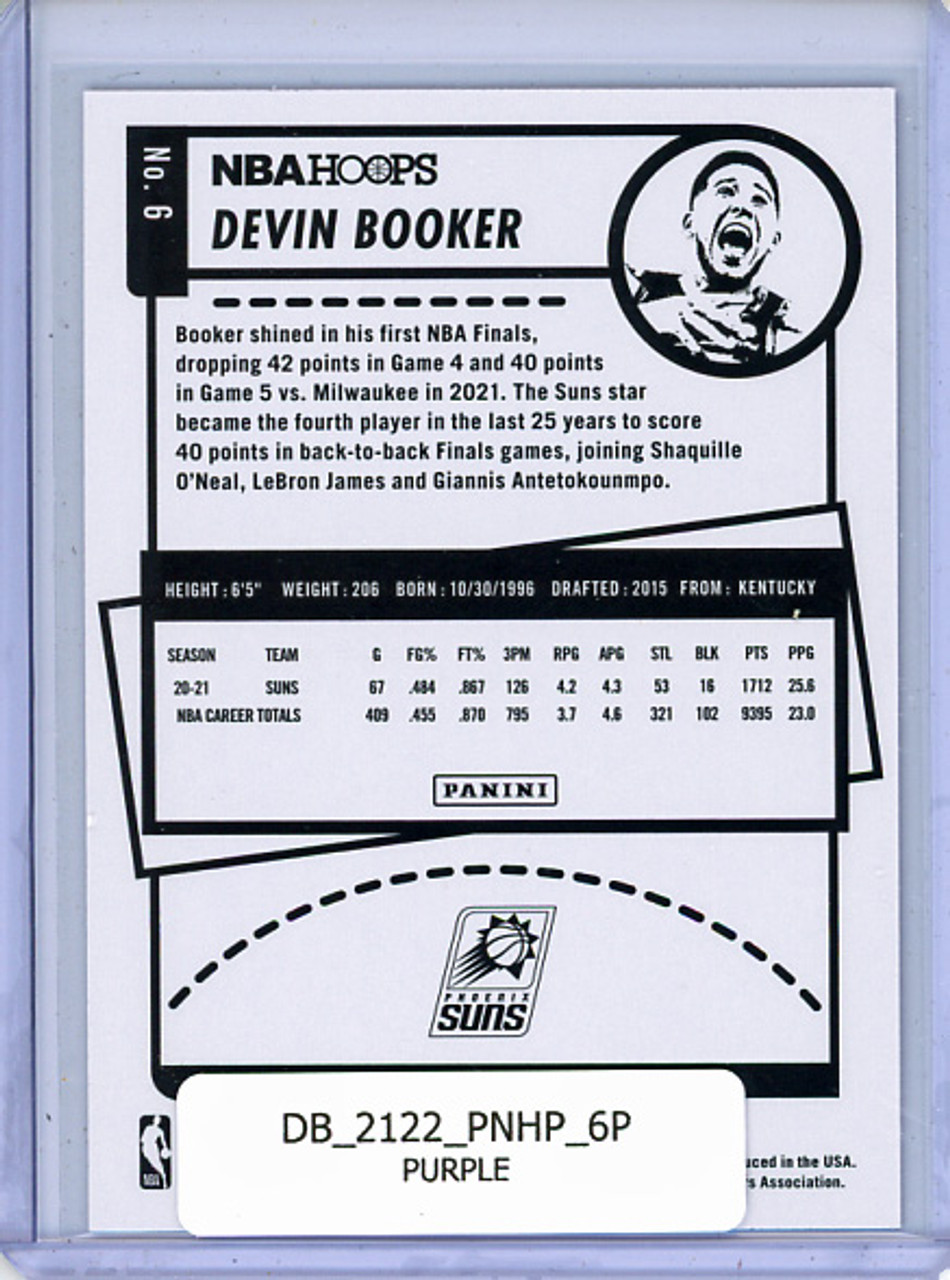 Devin Booker 2021-22 Hoops #6 Purple
