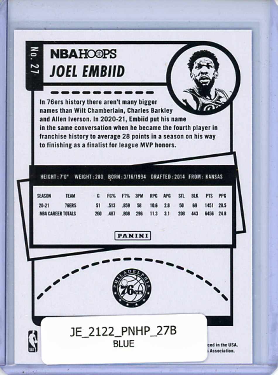 Joel Embiid 2021-22 Hoops #27 Blue