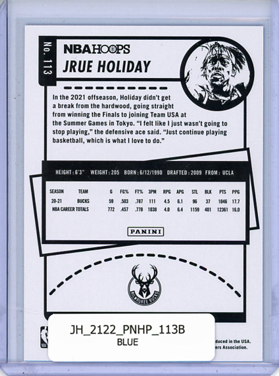Jrue Holiday 2021-22 Hoops #113 Blue