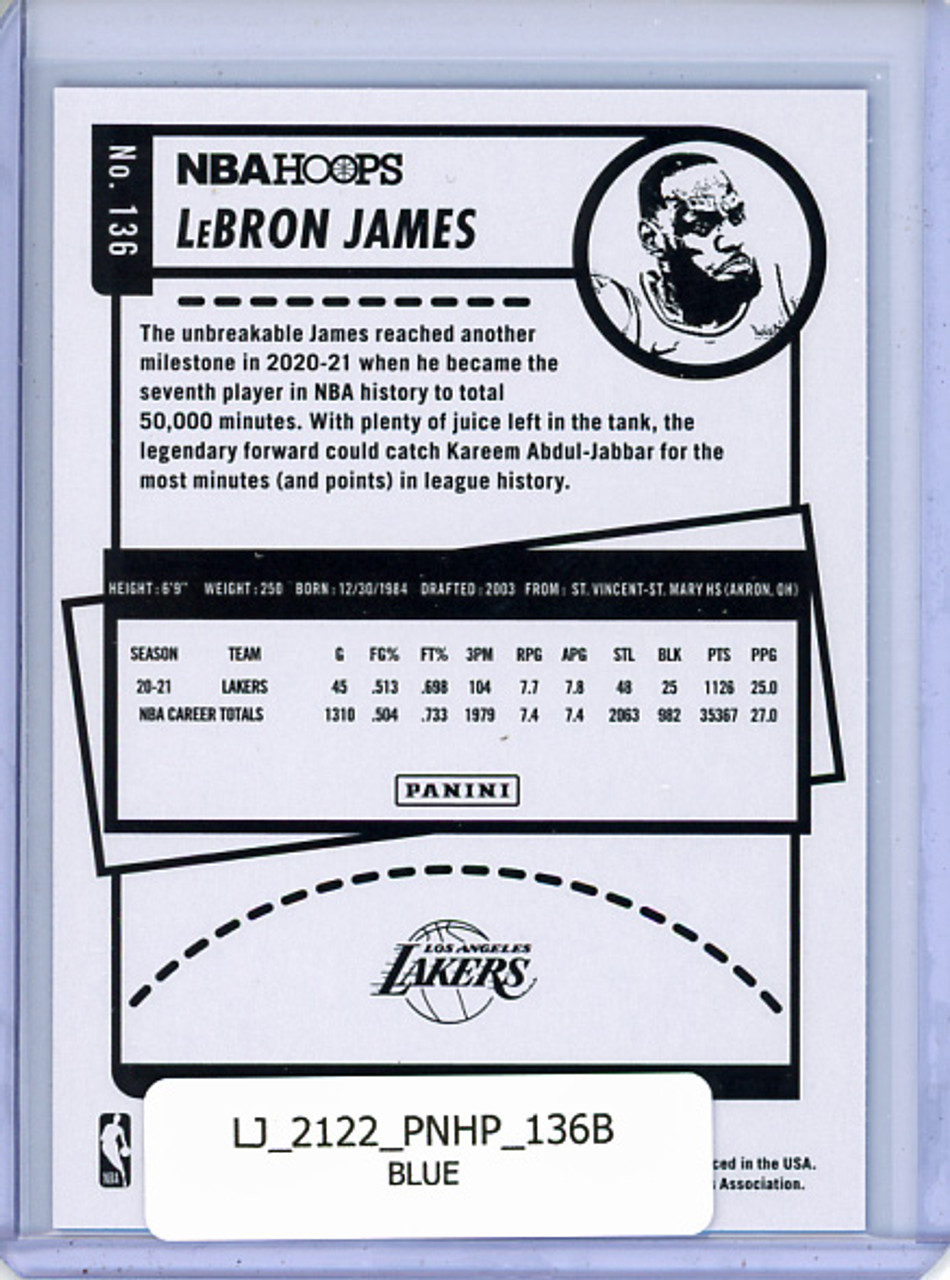 LeBron James 2021-22 Hoops #136 Blue