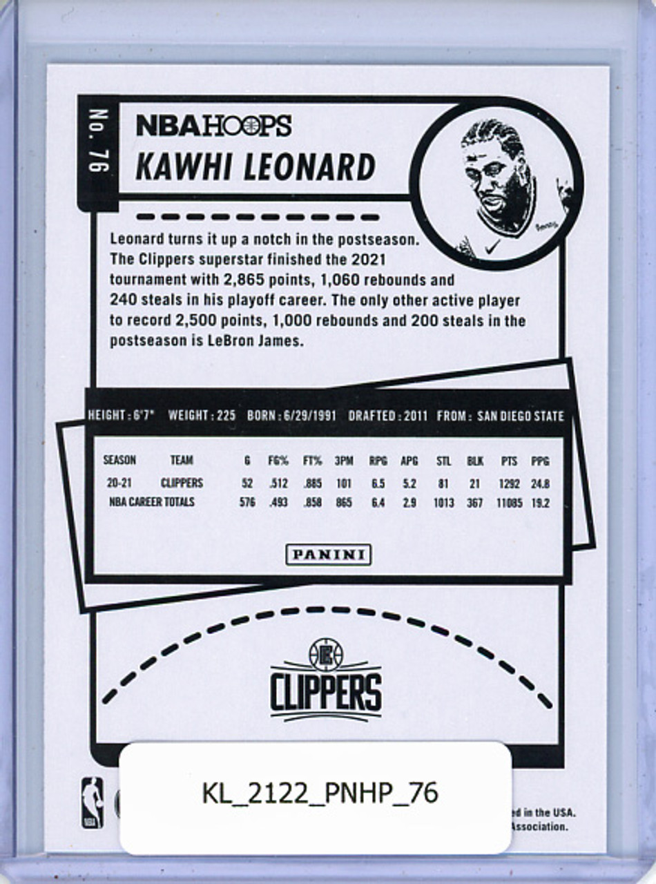 Kawhi Leonard 2021-22 Hoops #76