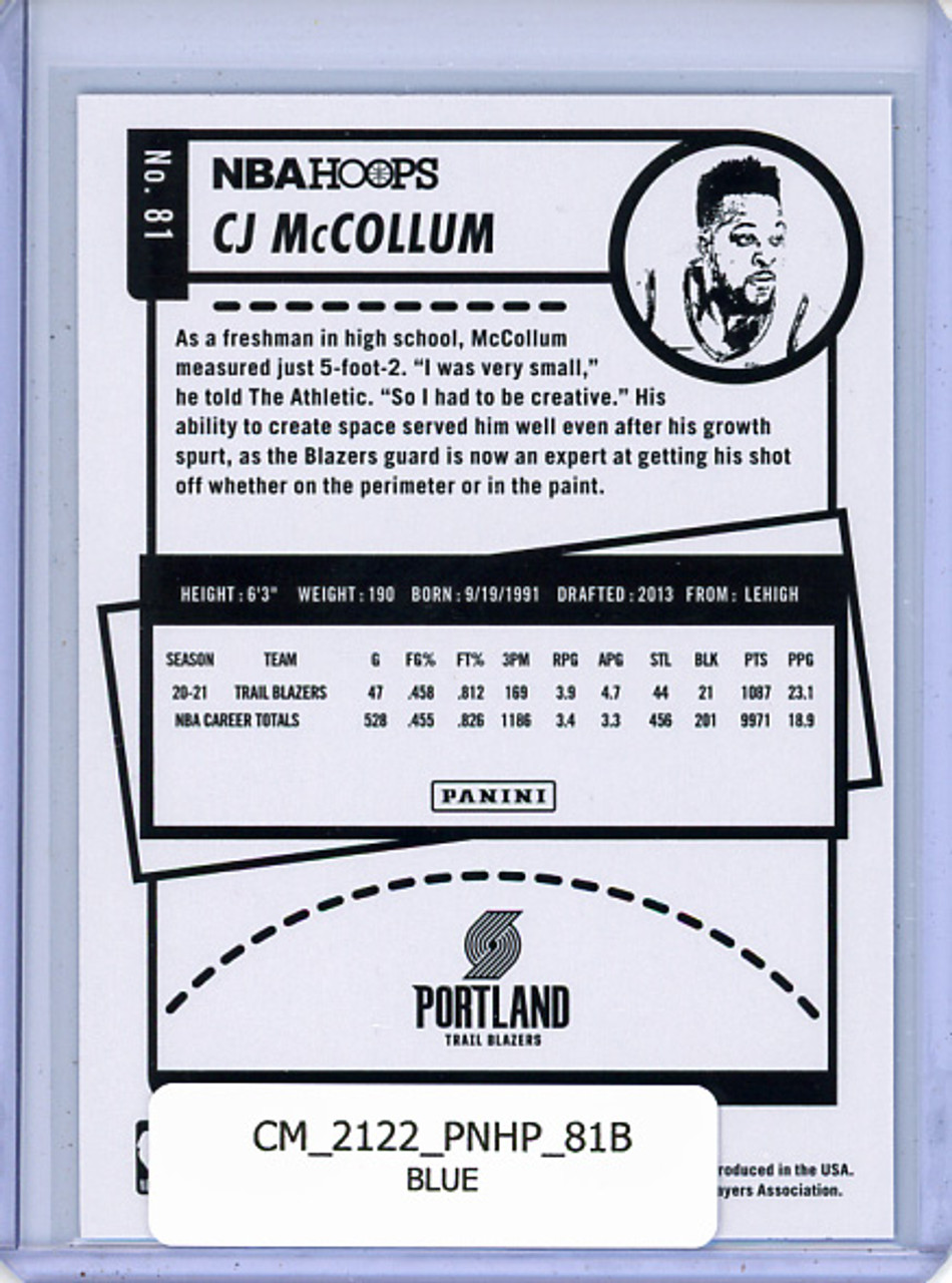 C.J. McCollum 2021-22 Hoops #81 Blue