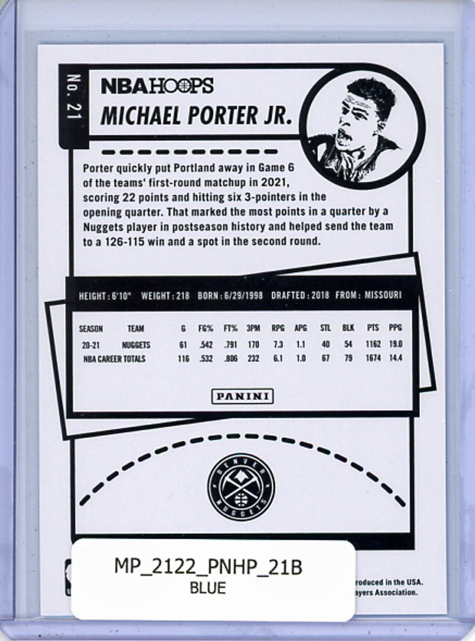 Michael Porter Jr. 2021-22 Hoops #21 Blue