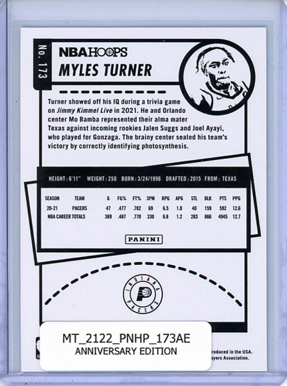 Myles Turner 2021-22 Hoops #173 Anniversary Edition