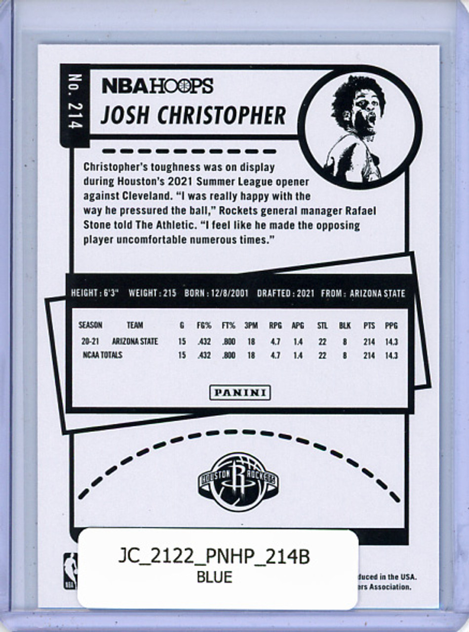 Josh Christopher 2021-22 Hoops #214 Blue