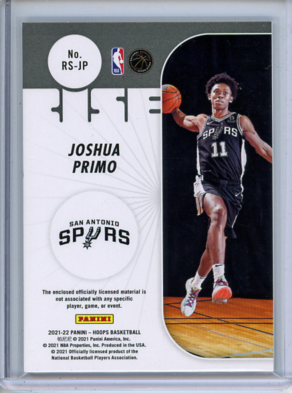 Joshua Primo 2021-22 Hoops, Rise N Shine Memorabilia #RS-JP (1)