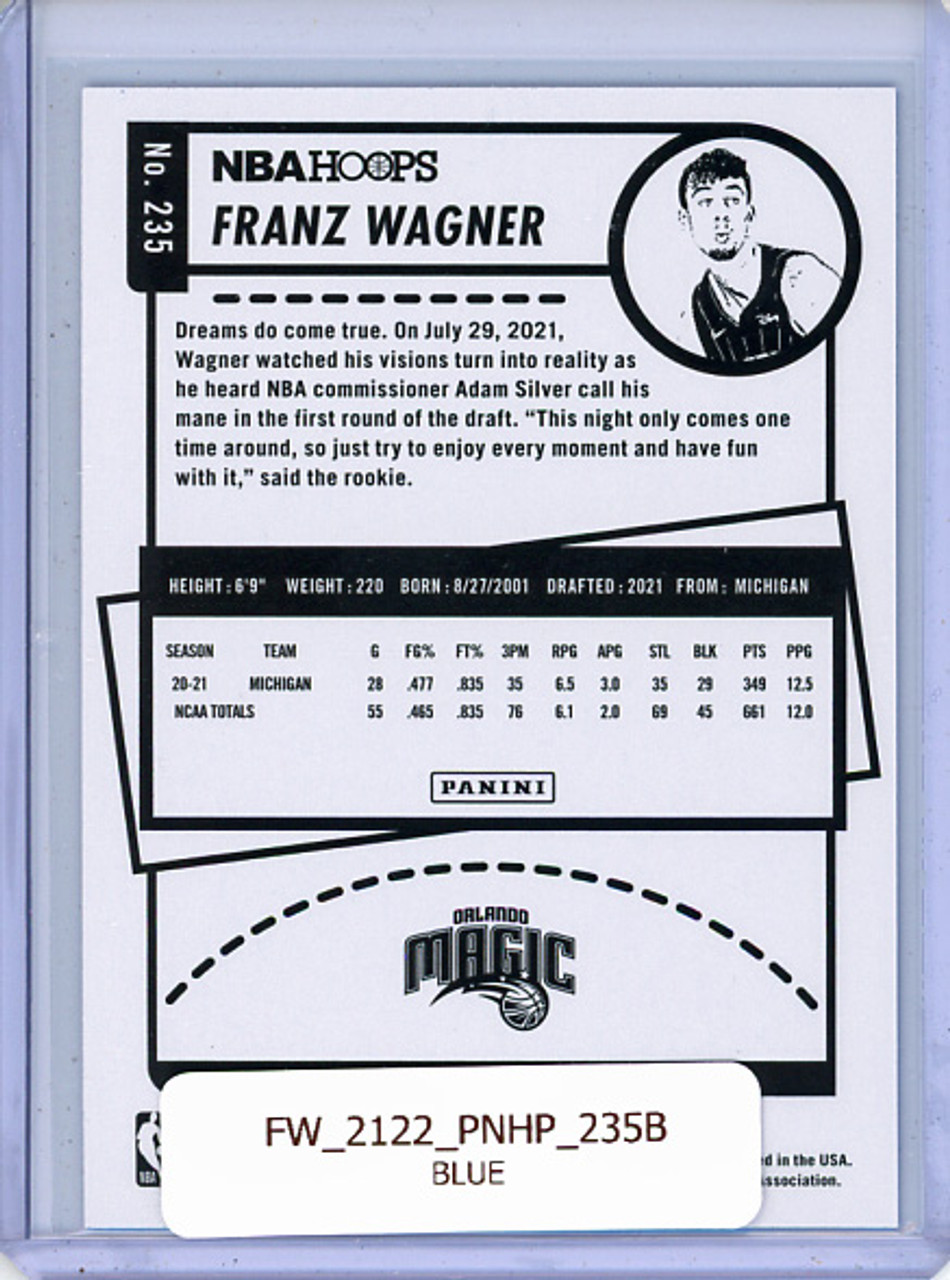 Franz Wagner 2021-22 Hoops #235 Blue