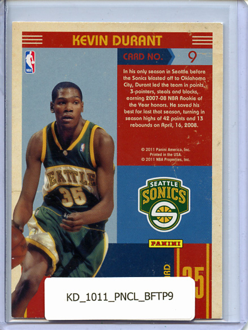 Kevin Durant 2010-11 Classics, Blast from the Past #9