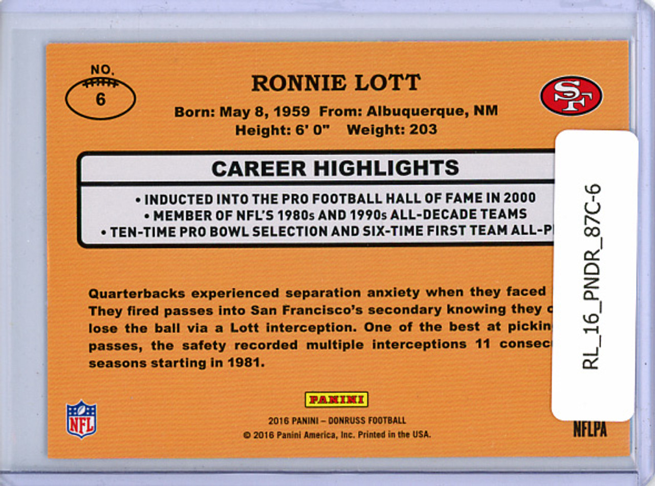 Ronnie Lott 2016 Donruss, 1987 Classics #6