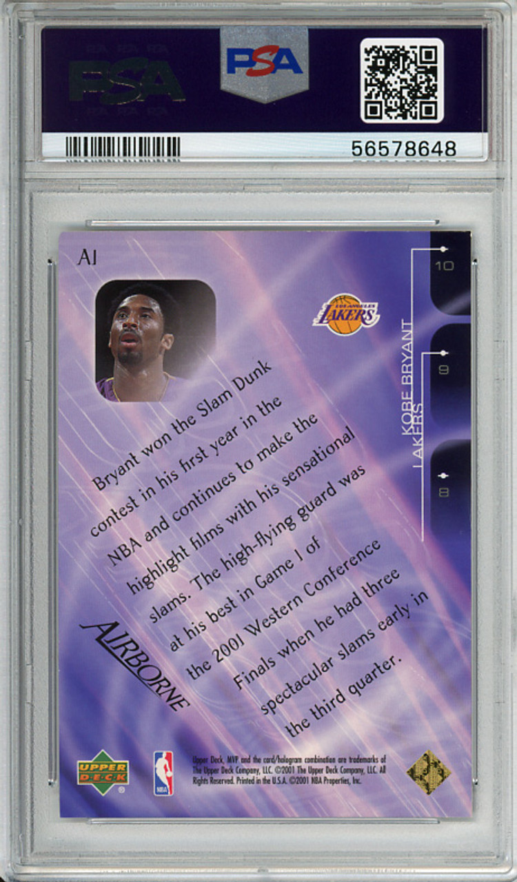 Kobe Bryant 2001-02 MVP, Airborne #A1 PSA 9 Mint (#56578648)