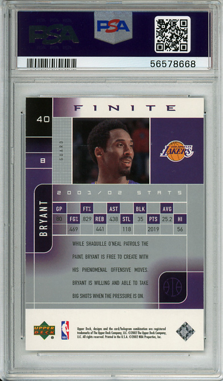 Kobe Bryant 2002-03 Finite #40 (#0969/1999) PSA 9 Mint (#56578668)