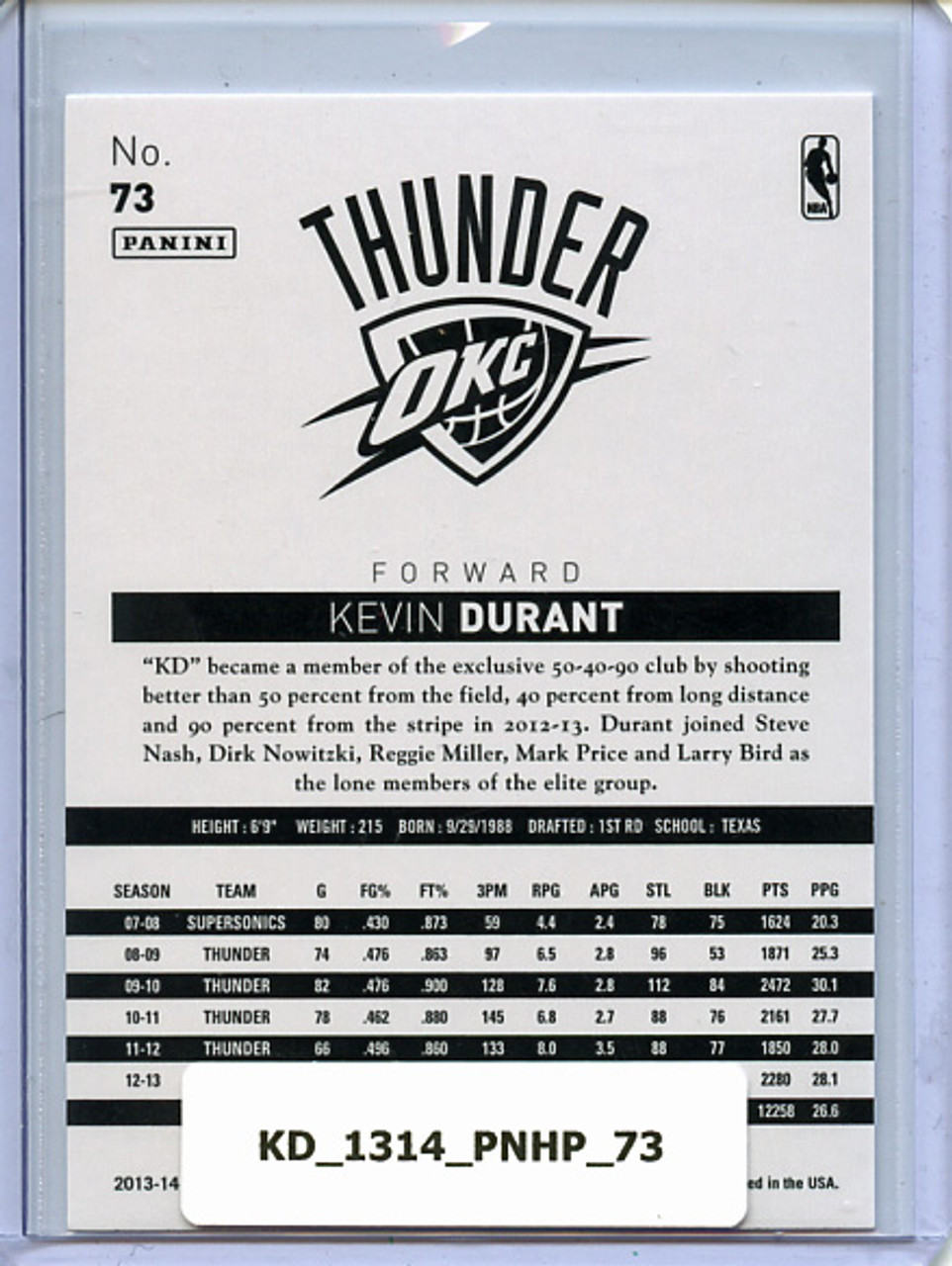 Kevin Durant 2013-14 Hoops #73