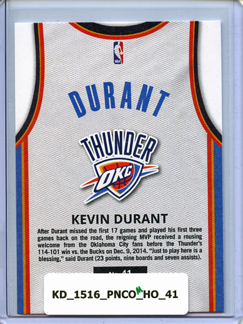 Kevin Durant 2015-16 Complete, Home #41