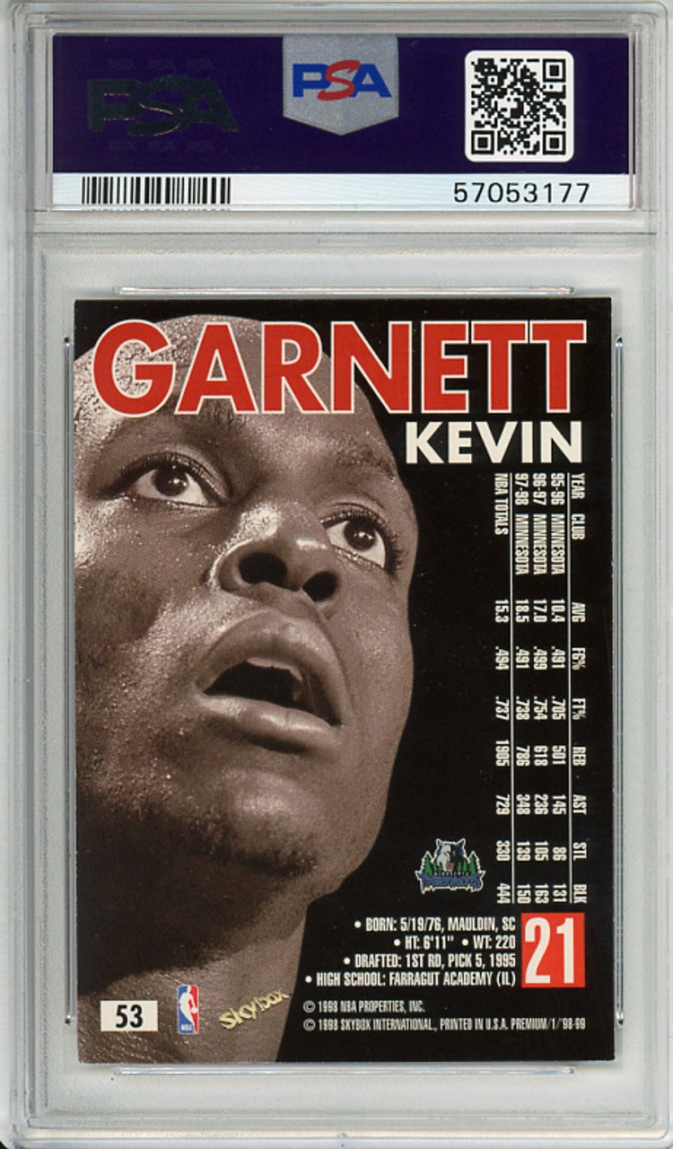Kevin Garnett 1998-99 Skybox Premium #53 PSA 7 Near Mint (#57053177)