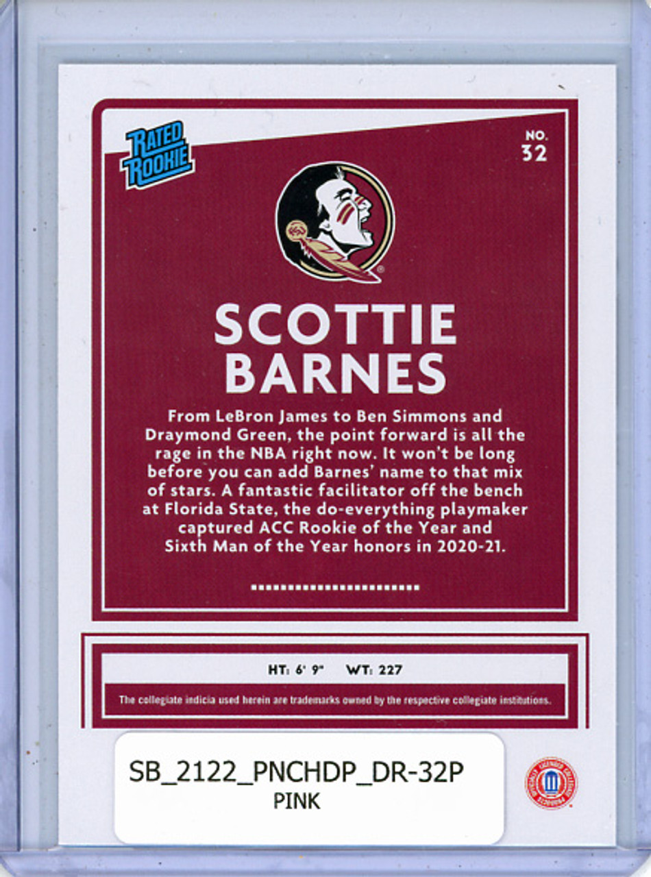 Scottie Barnes 2021-22 Chronicles Draft Picks, Donruss #32 Pink
