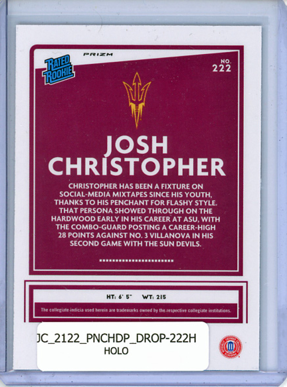 Josh Christopher 2021-22 Chronicles Draft Picks, Donruss Optic #222 Holo