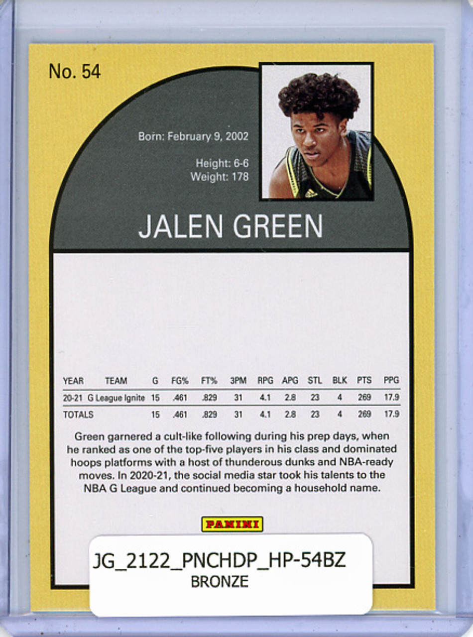Jalen Green 2021-22 Chronicles Draft Picks, Hoops Retro #54 Bronze