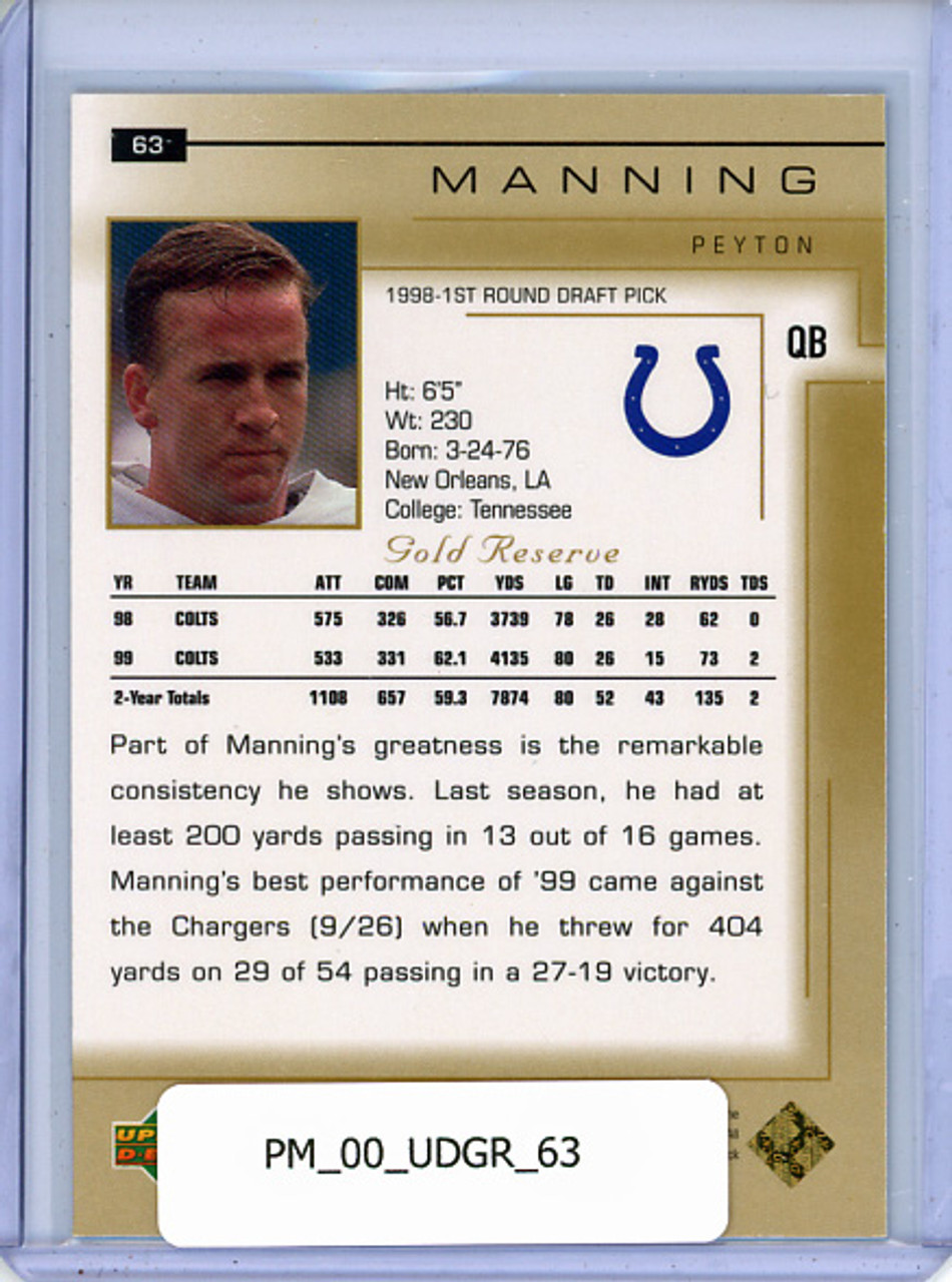 Peyton Manning 2000 Gold Reserve #63