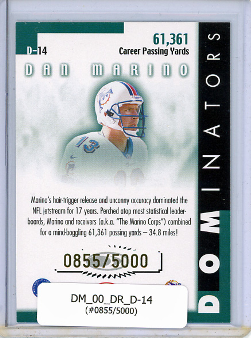 Dan Marino 2000 Donruss, Dominators #D-14 (#0855/5000)