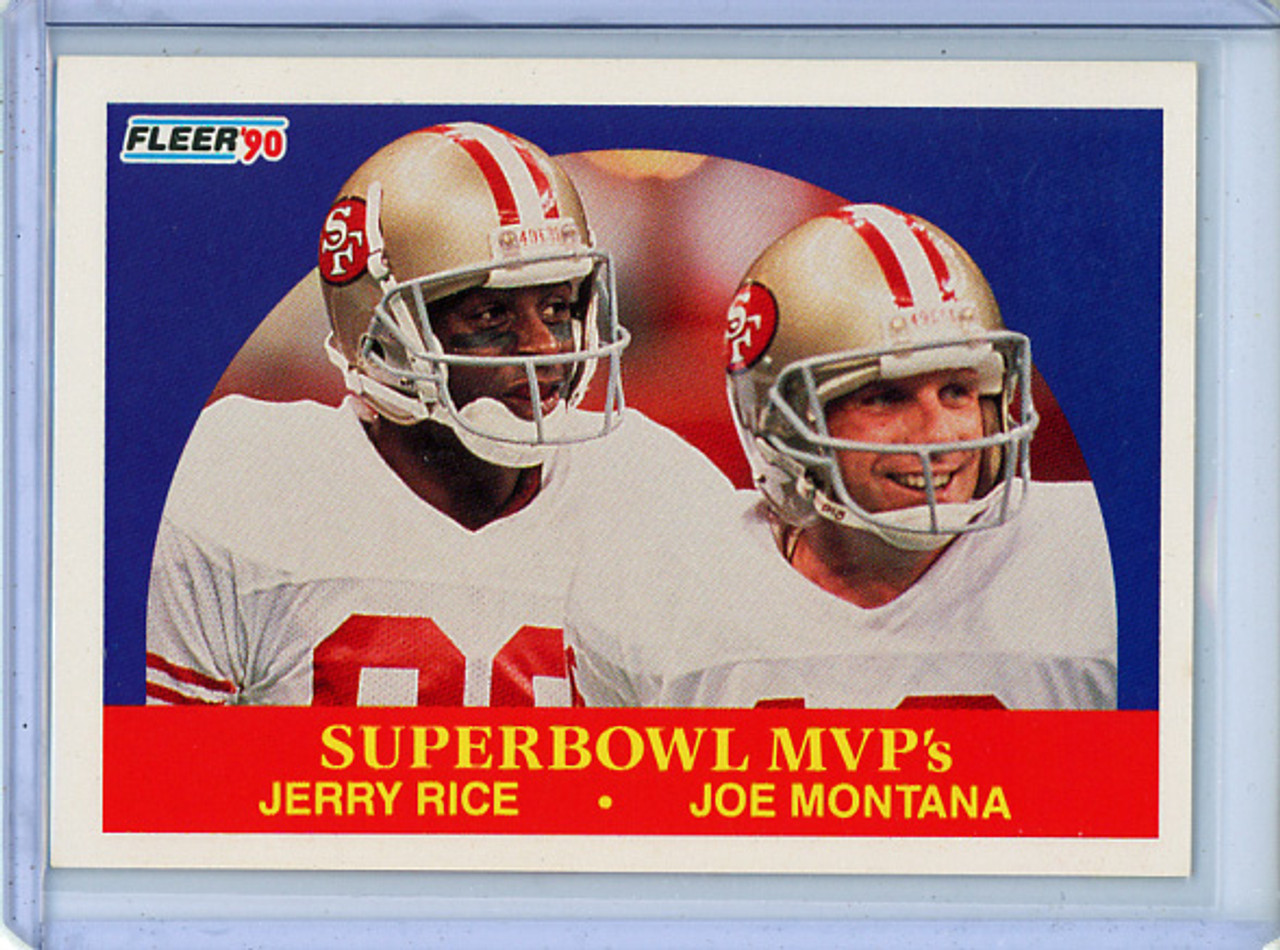 Jerry Rice, Joe Montana 1990 Fleer #397 Super Bowl MVPs