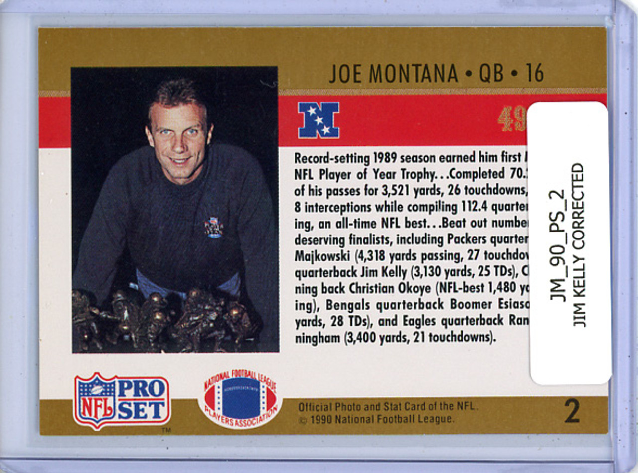 Joe Montana 1990 Pro Set #2 Player of the Year