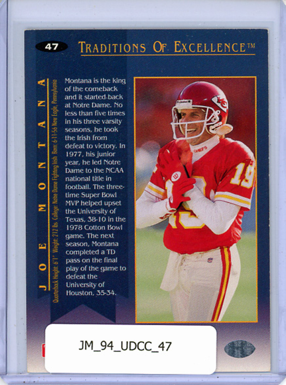 Joe Montana 1994 Collector's Choice #47 Traditions of Excellence