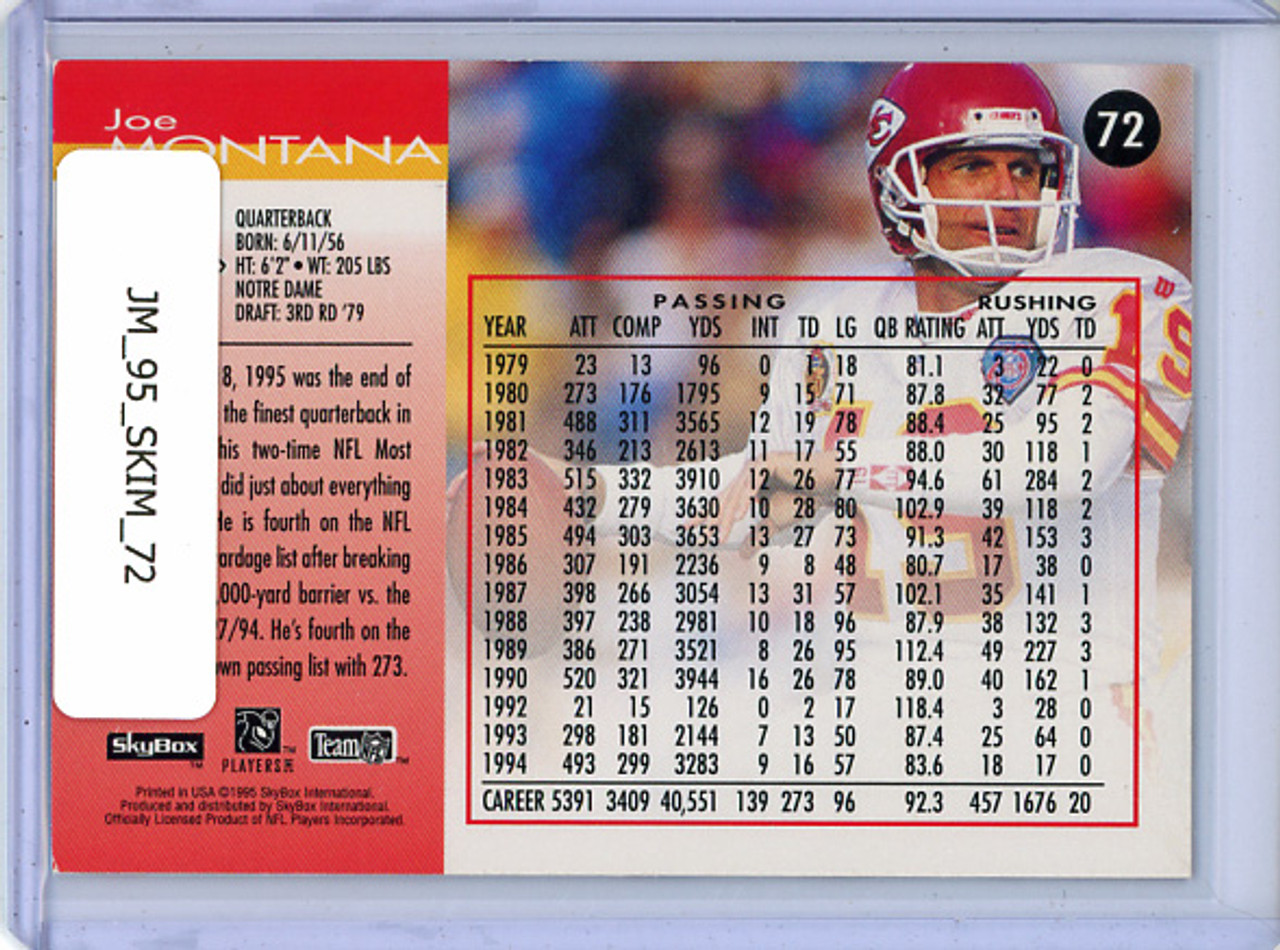 Joe Montana 1995 Skybox Impact #72