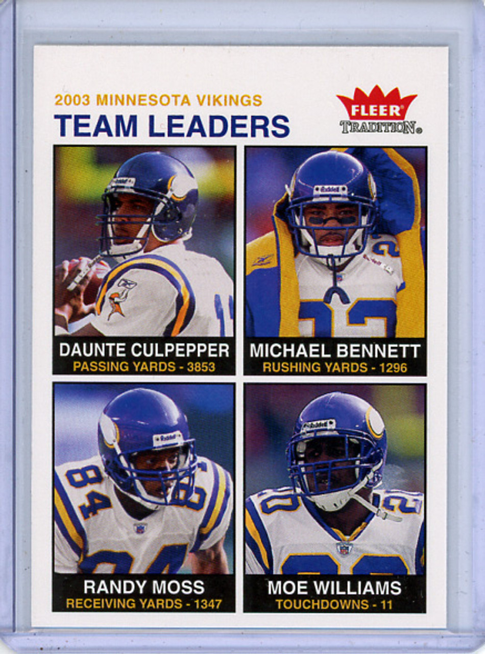 Daunte Culpepper, Michael Bennett, Randy Moss, Moe Williams 2003 Tradition #256 Team Leaders