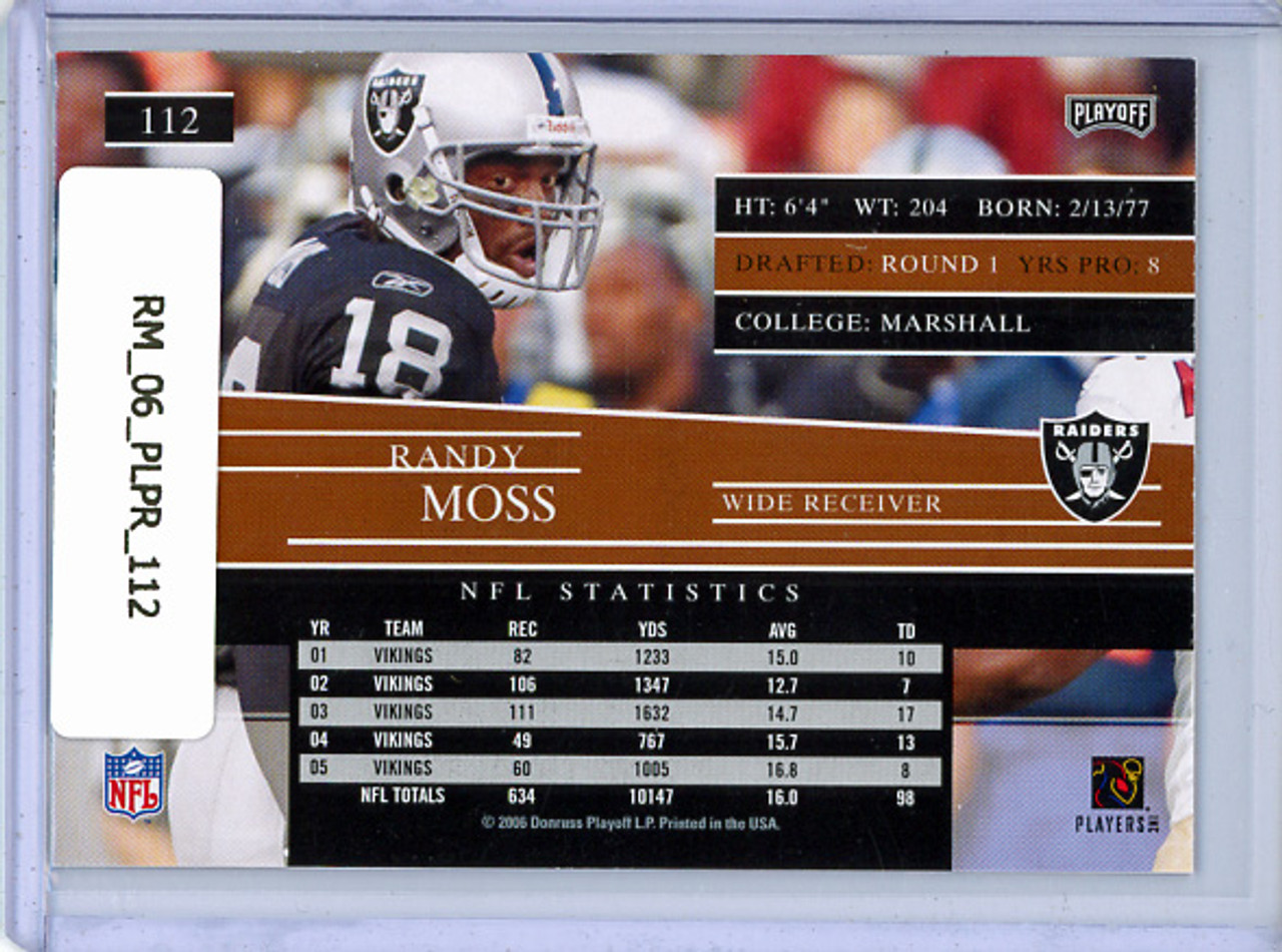 Randy Moss 2006 Playoff Prestige #112