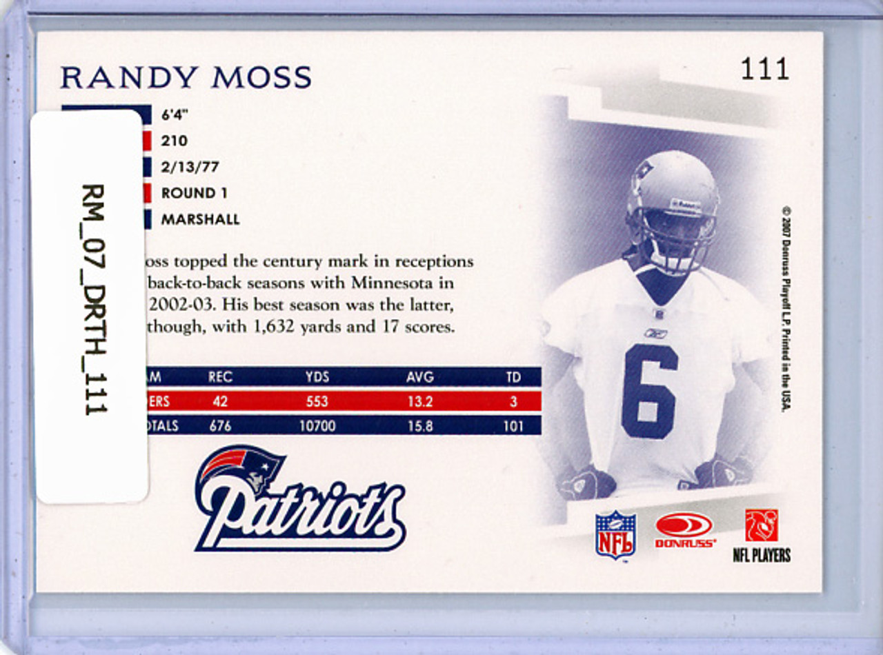 Randy Moss 2007 Donruss Threads #111