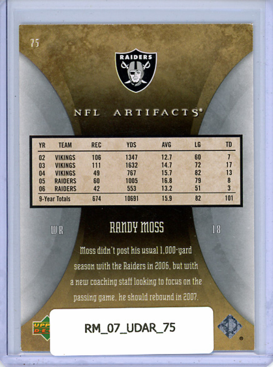 Randy Moss 2007 Artifacts #75