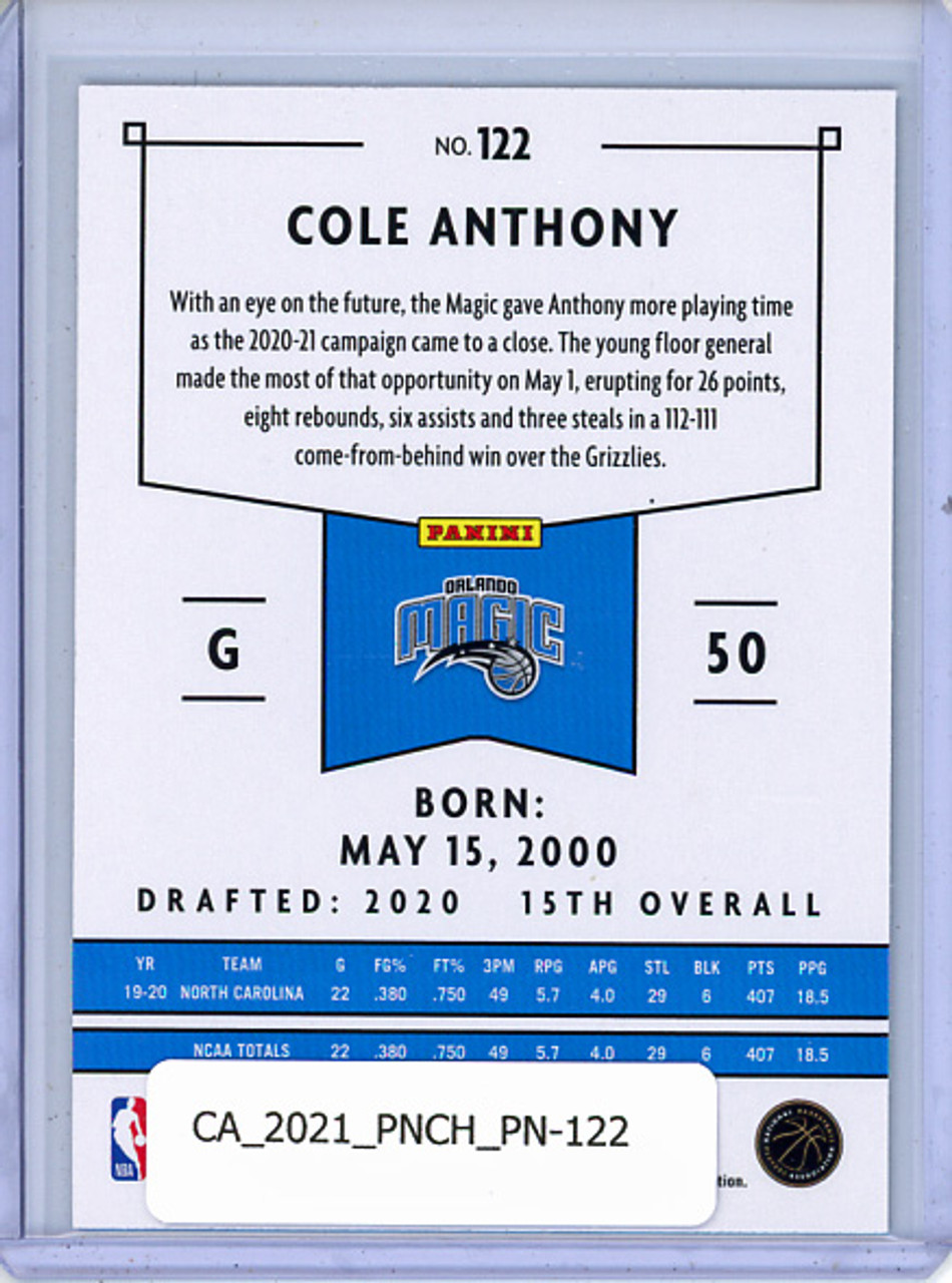 Cole Anthony 2020-21 Chronicles, Panini #122