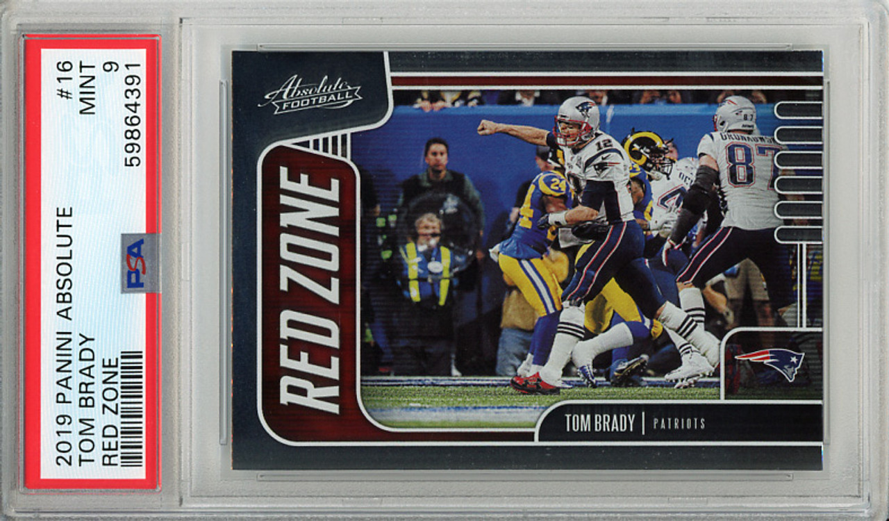 Tom Brady 2019 Absolute, Red Zone #16 PSA 9 Mint (#59864391)