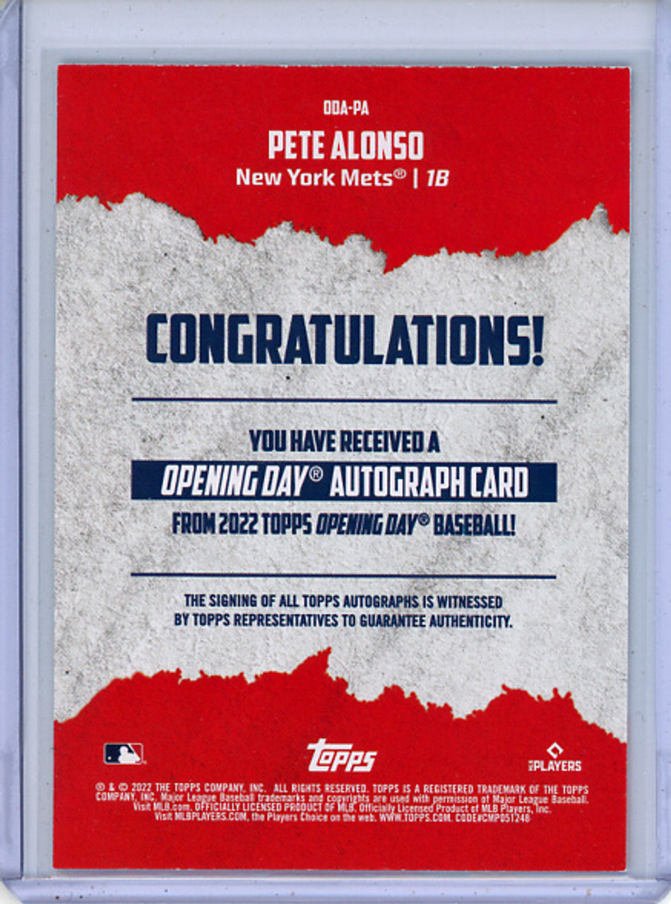 Pete Alonso 2022 Opening Day, Autographs #ODA-PA (1)