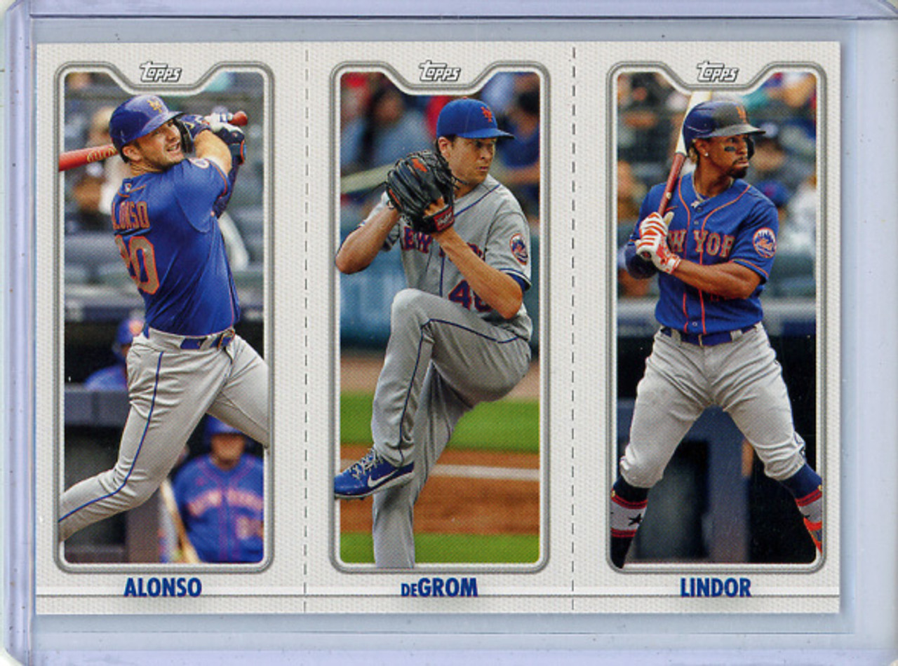 Pete Alonso, Jacob DeGrom, Francisco Lindor 2022 Opening Day, Triple Play #TPC-5