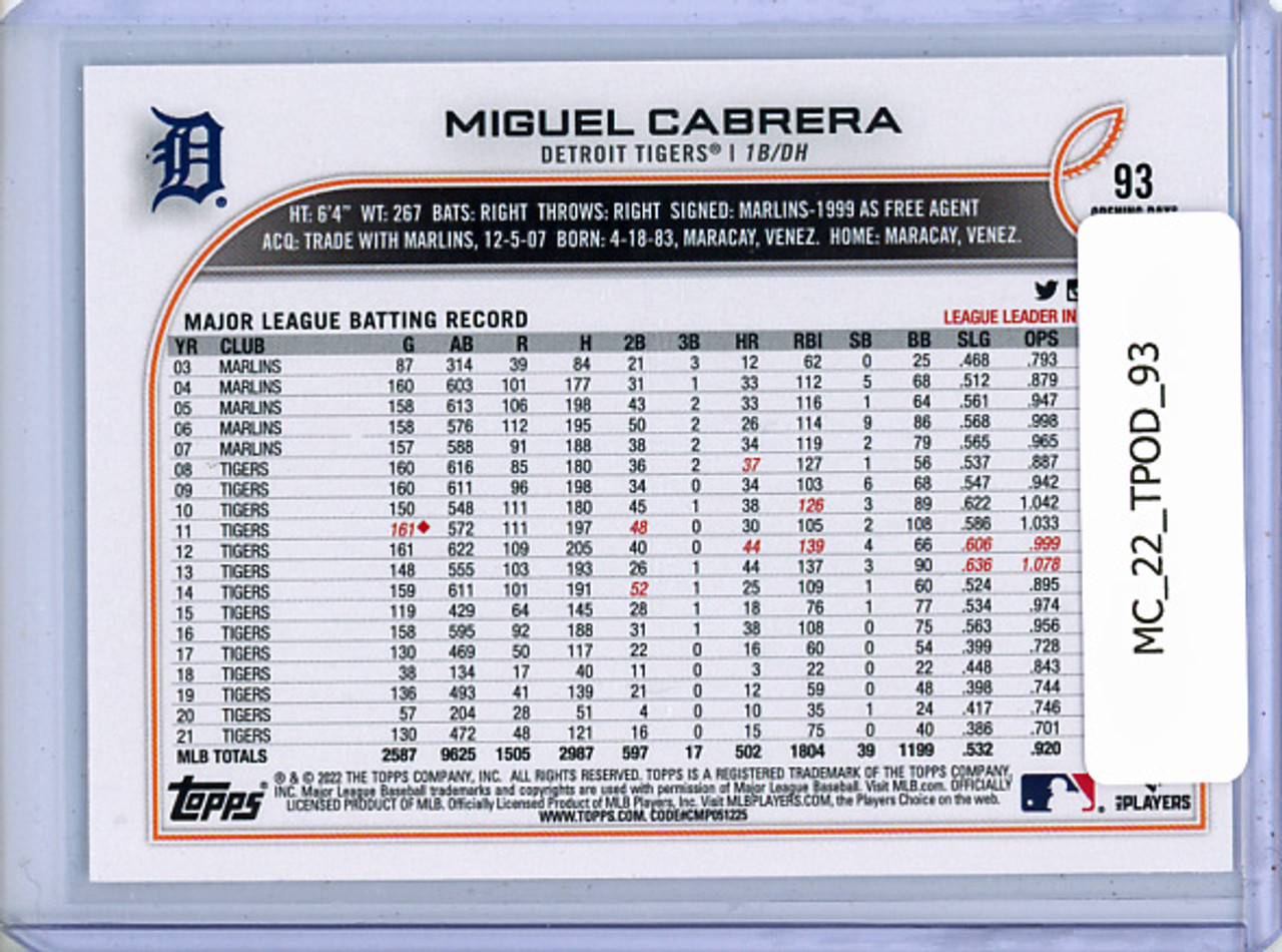 Miguel Cabrera 2022 Opening Day #93