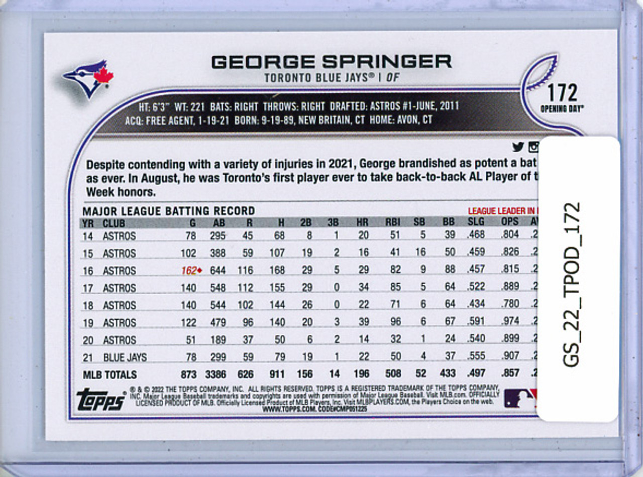 George Springer 2022 Opening Day #172