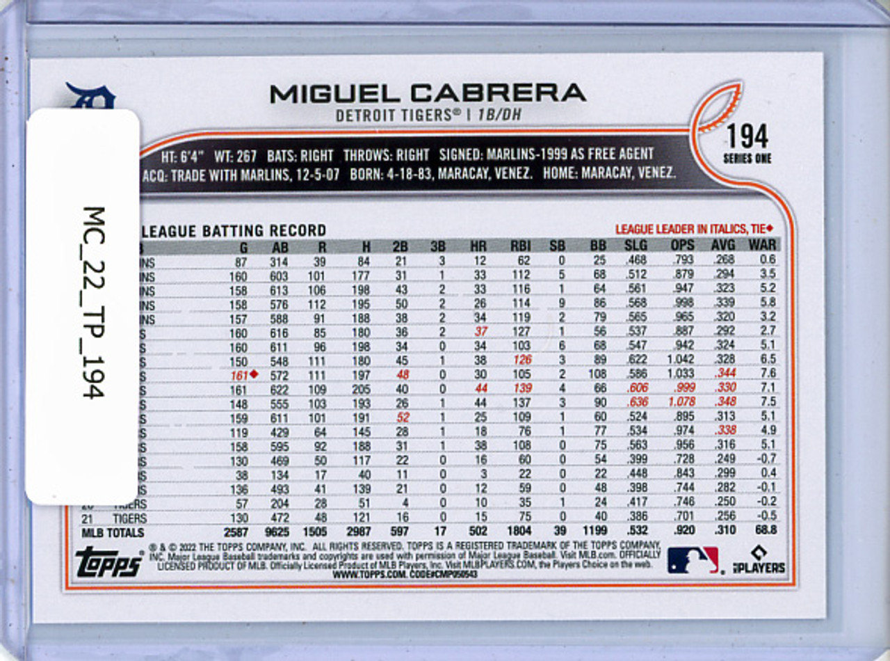 Miguel Cabrera 2022 Topps #194