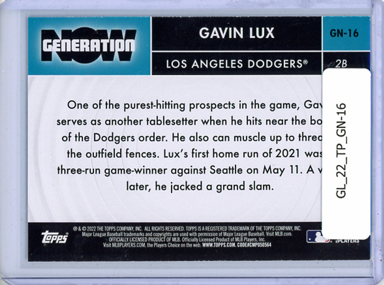 Gavin Lux 2022 Topps, Generation Now #GN-16