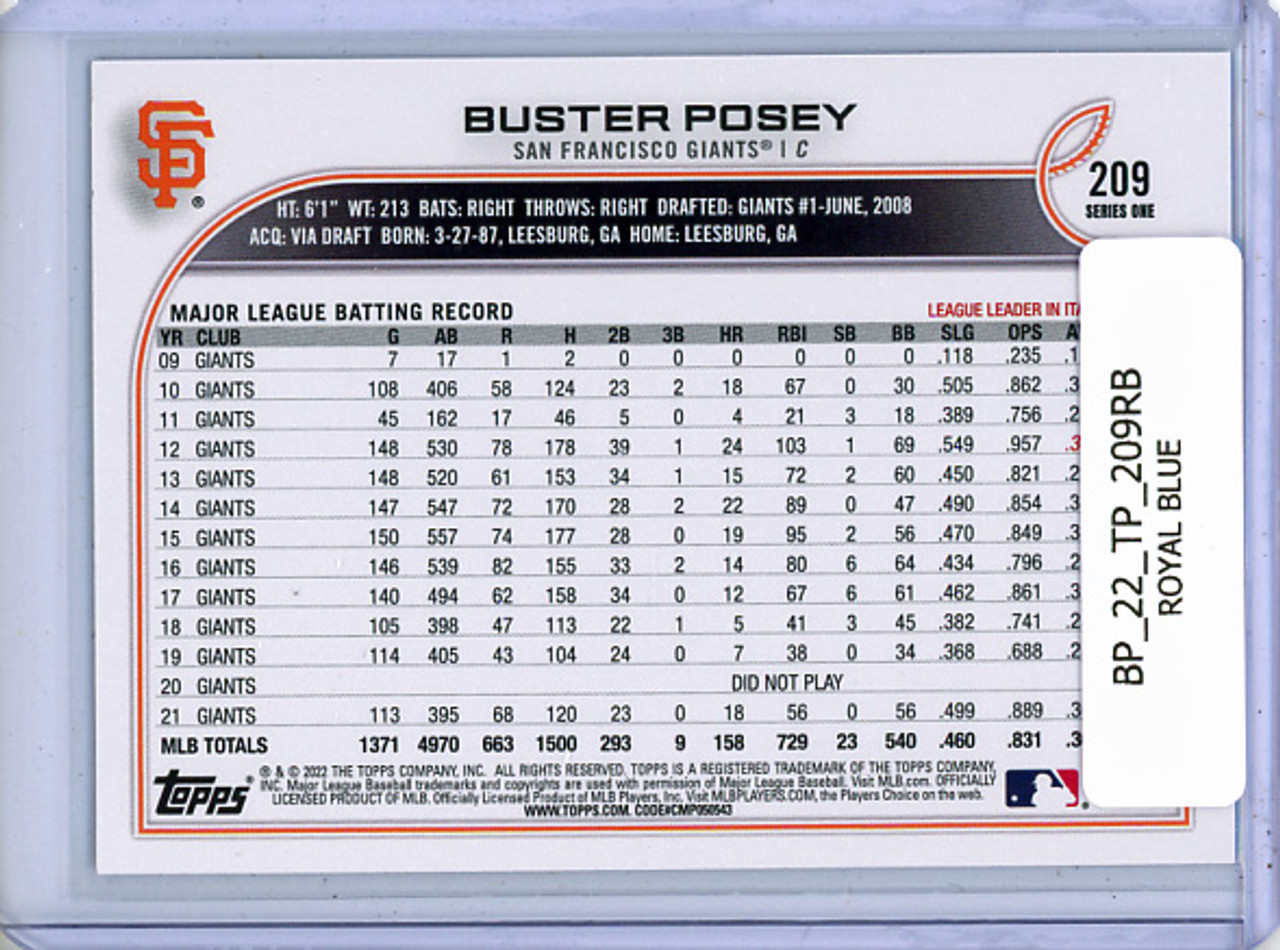 Buster Posey 2022 Topps #209 Royal Blue