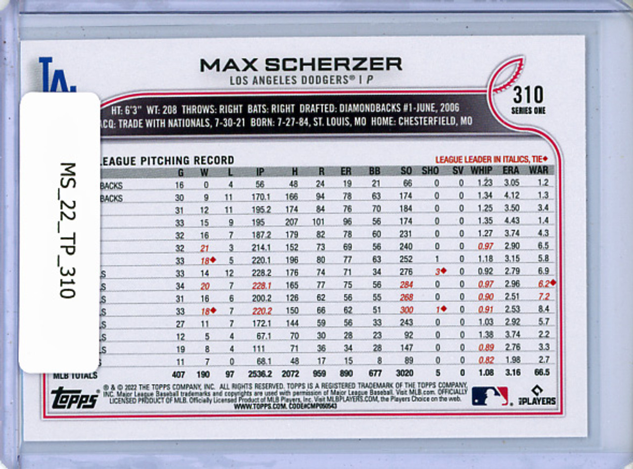Max Scherzer 2022 Topps #310